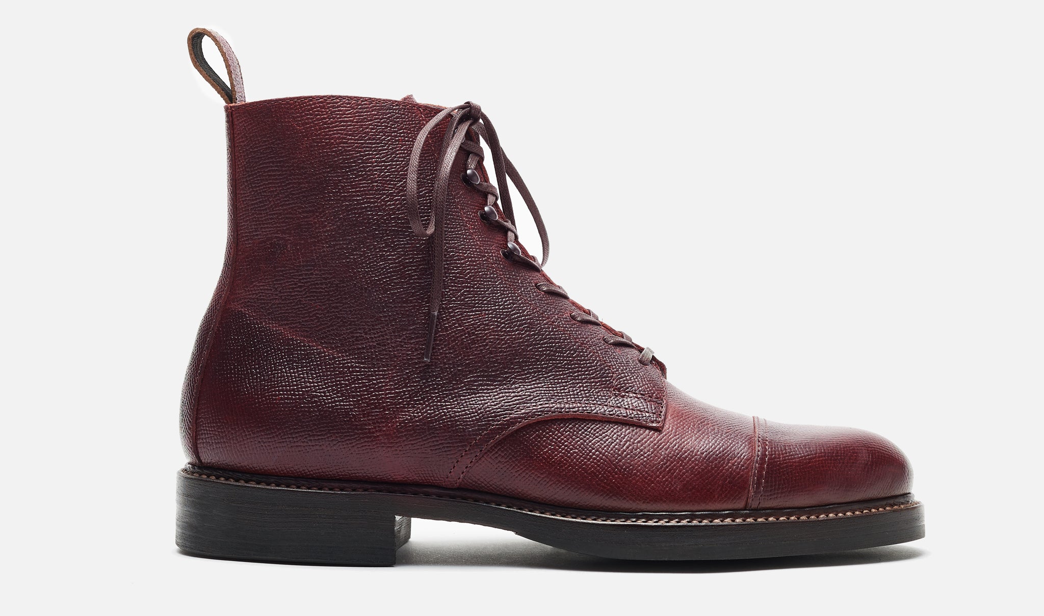ワインレッド オープントゥブーツ side_DOVER_WINChromexcel_embos
